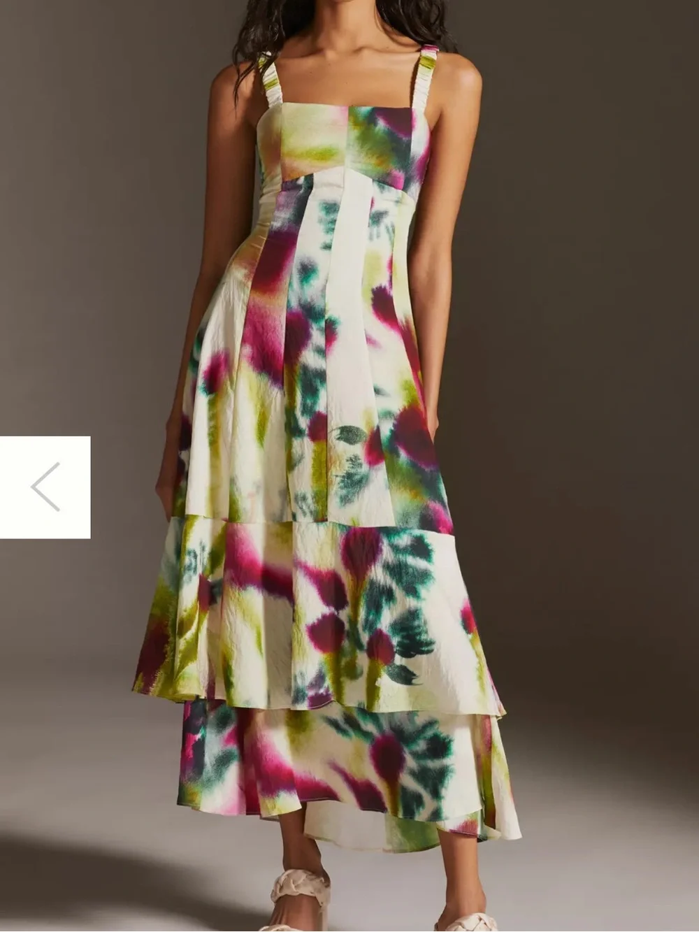 Anthropologie Tiered Maxi sleeveless retro pop Dress event cocktail formal